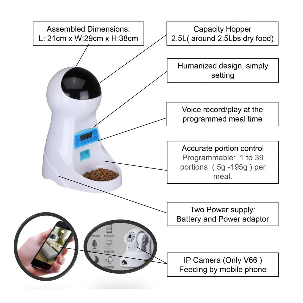 High-tech Smart Automatic Dog Pet Feeder With Camera