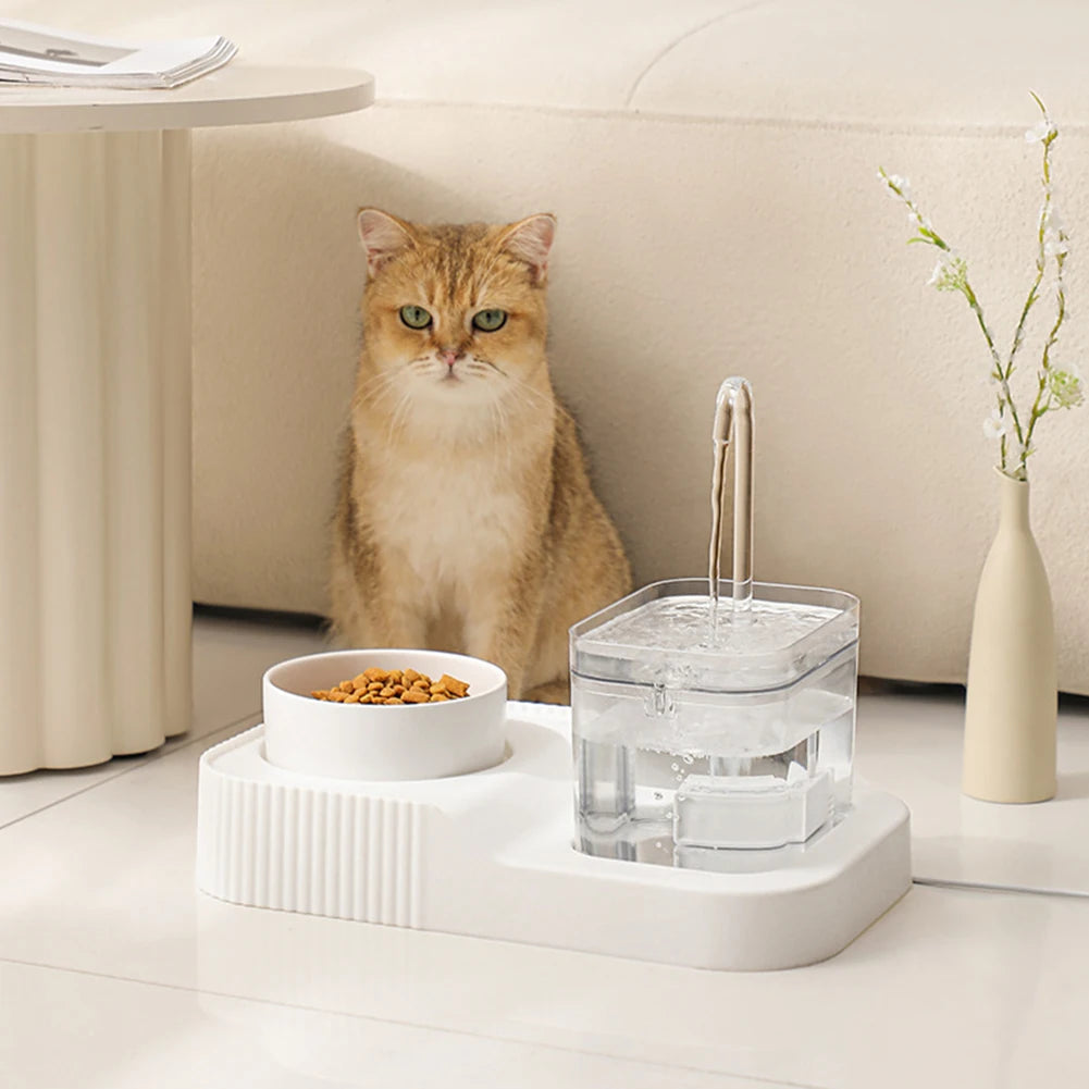 Cat Automatic Water Fountain Food Bowl