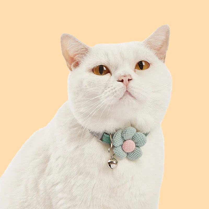 Cat Flower Collar with bell