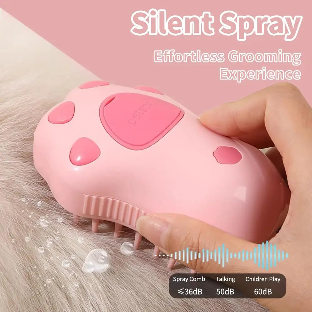 Pet Brush and Steam with Eletric Spray for Cats and Dogs