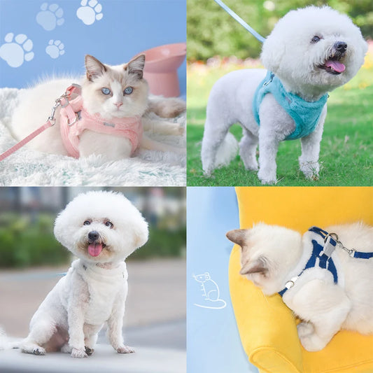 Fluffy Pet Harness and Leash