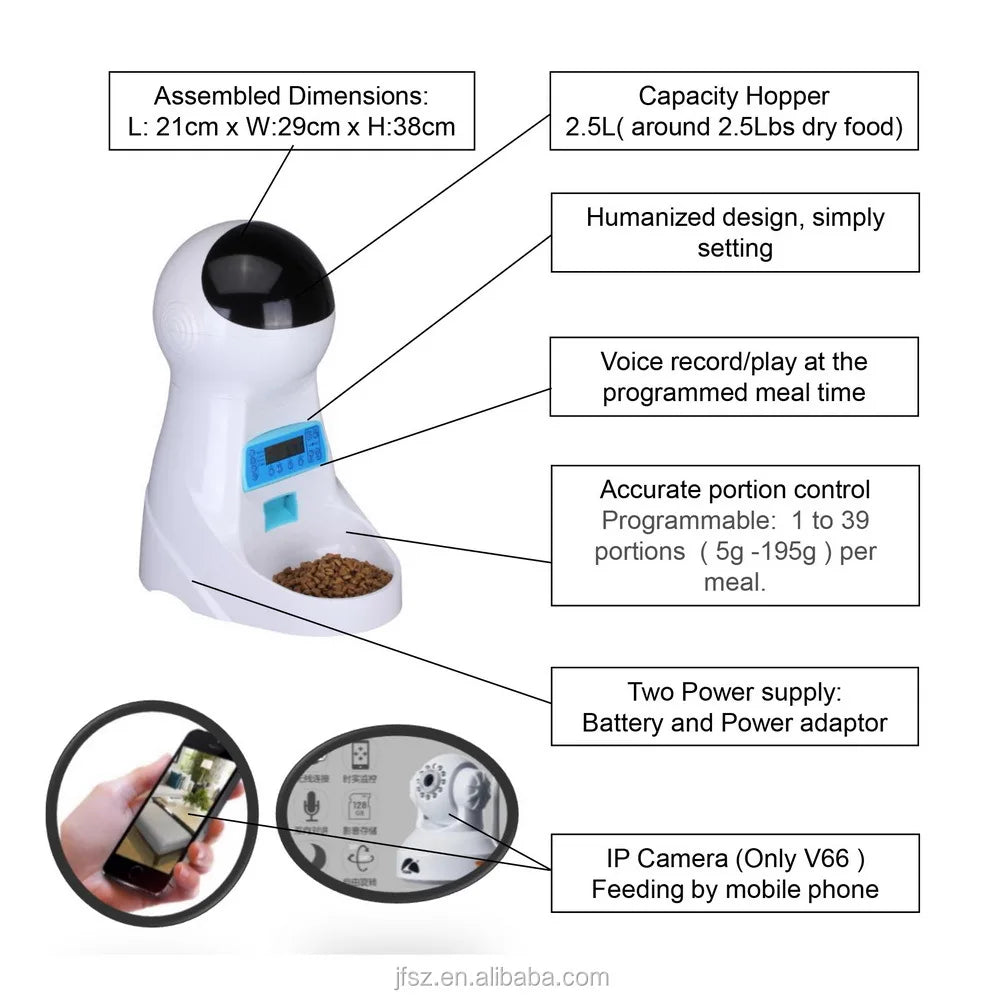 High-tech Smart Automatic Dog Pet Feeder With Camera