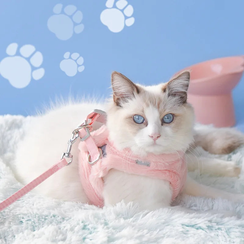 Fluffy Pet Harness and Leash