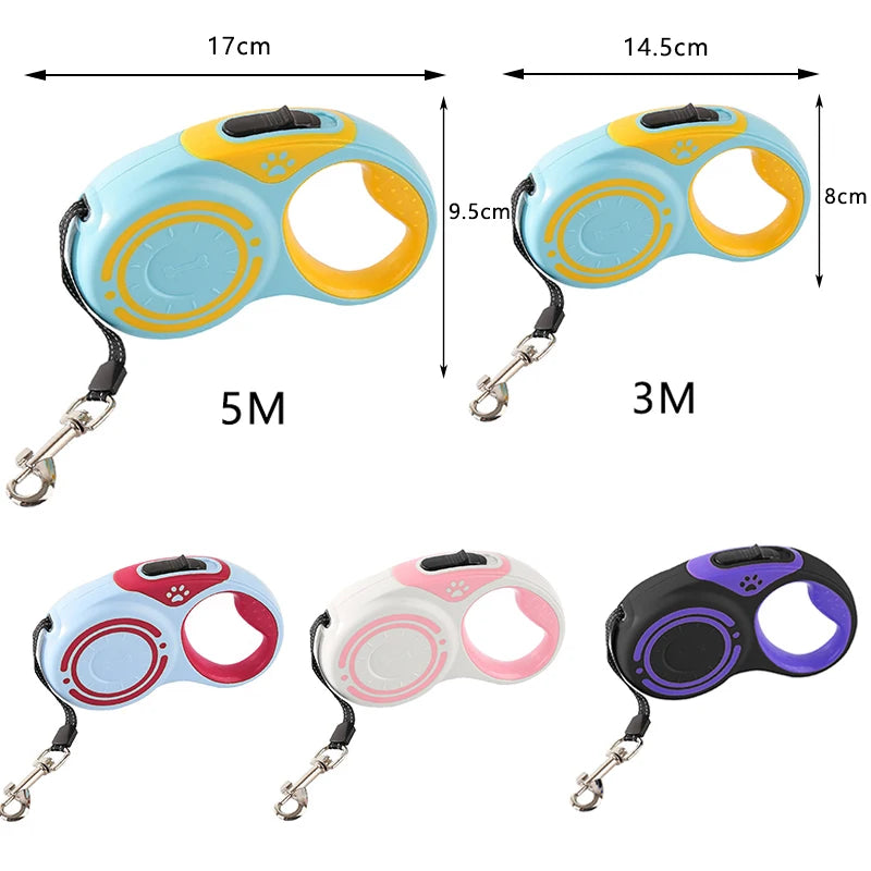 3m 5m Nylon Dog Leash Automatic Retractable