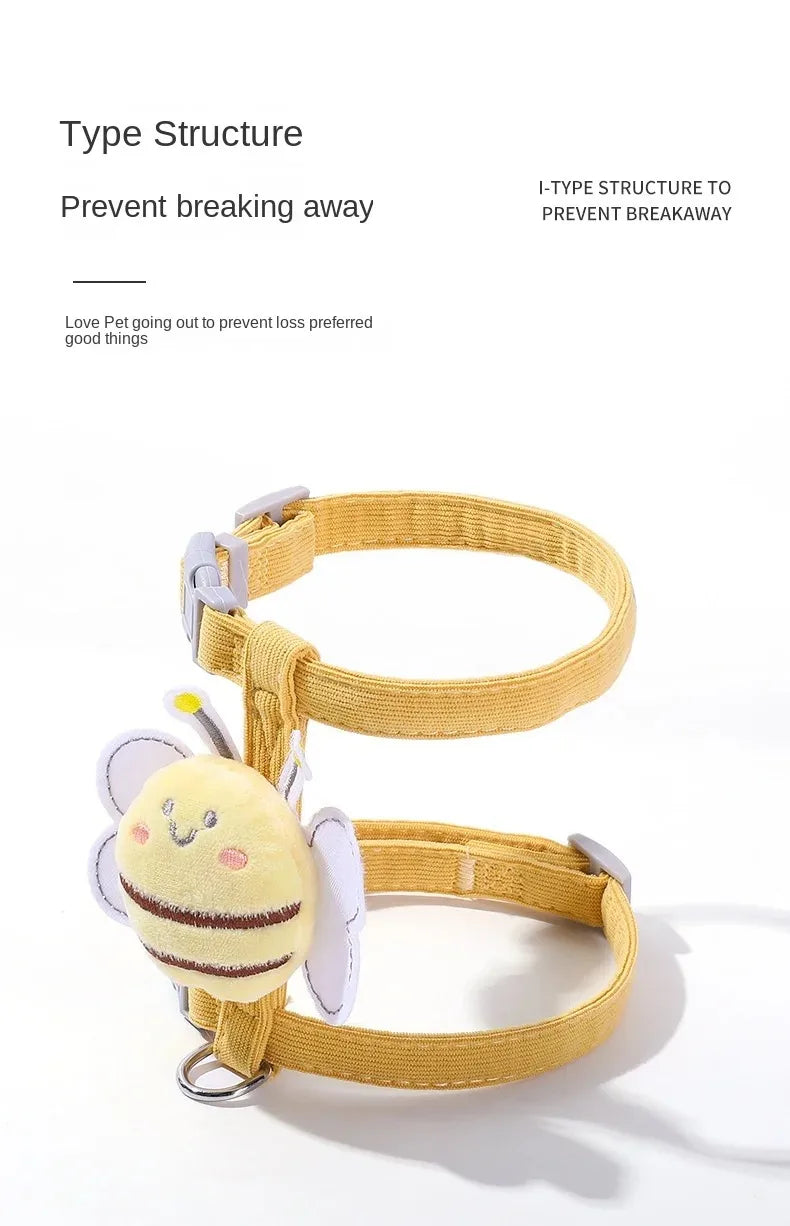 Bee Harness Leash Collar for Cats